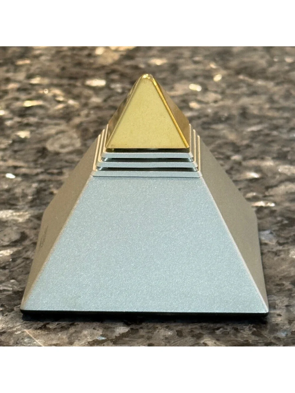 Vintage 1980s SEIKO Pyramid Talk Alarm Clock Gold Chrome Japanese Works EUC